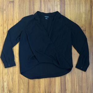 Aritzia Black Wrap Blouse